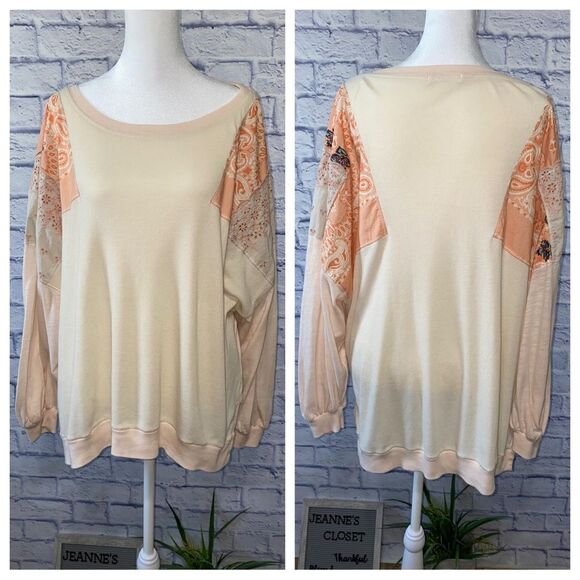 Free People Womens Feelin It Boho Patchwork T-Shirt - Picture 15 of 16